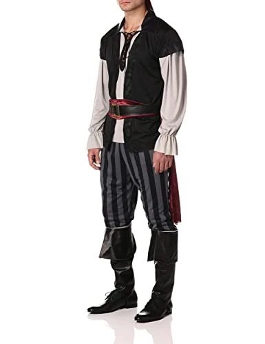 California Costumes Men's Plus Size Scallywag Pirate Adult Man Costume, Black/Gray 4 California Costumes Men's Plus Size Scallywag Pirate Adult Man Costume, Black/Gray - Image 2