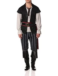 California Costumes Men's Plus Size Scallywag Pirate Adult Man Costume, Black/Gray