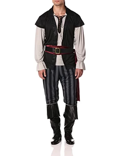 California Costumes Men's Plus Size Scallywag Pirate Adult Man Costume, Black/Gray 3 California Costumes Men's Plus Size Scallywag Pirate Adult Man Costume, Black/Gray