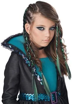 California Costumes Clip-In Braids (Green/Grey), Standard -California Costume Collections Shop 4116bKhnXzL