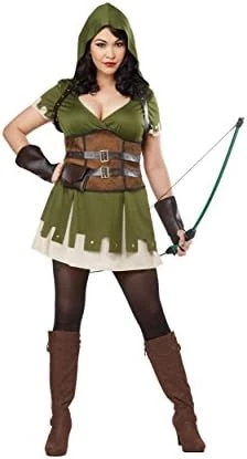 California Costumes Women's Size Lady Robin Hood Adult Woman Plus Costume, Olive/Brown 5 California Costumes Women's Size Lady Robin Hood Adult Woman Plus Costume, Olive/Brown - Image 3