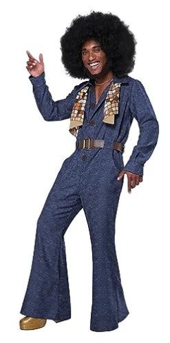 California Costumes Mens 70's Denim Jumpsuit/Adult