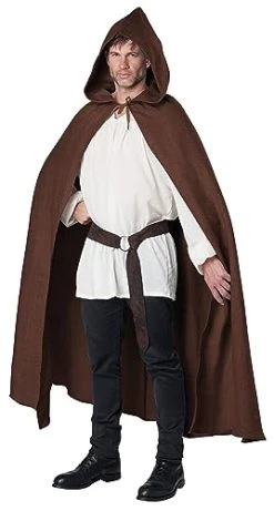 California Costumes Brown Hooded Cloak For Adults