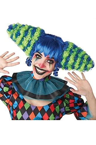 California Costumes, Funhouse Clown Wig, Blue/Green 5 California Costumes, Funhouse Clown Wig, Blue/Green - Image 3