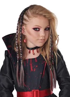 California Costumes Clip-In Braids (Red/Black), Standard