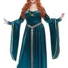 Women's Plus Lady Guinevere Teal Costume