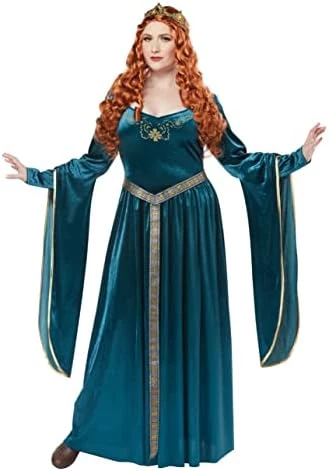 Women's Plus Lady Guinevere Teal Costume 7 Women's Plus Lady Guinevere Teal Costume - Image 5