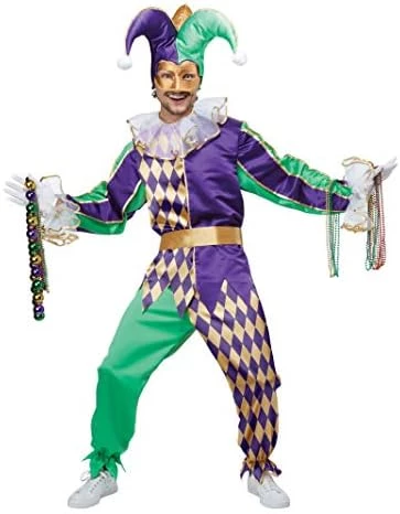 Men's Mardi Gras Jester Costume 4 Men's Mardi Gras Jester Costume - Image 2