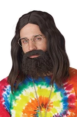 California Costumes Men's Roll It Up Wig, Beard & Moustache, Brown, One Size