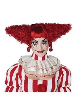 Creepy Red Clown Wig For Adults