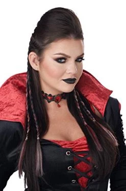 California Costumes Clip-In Braids (Red/Black), Standard -California Costume Collections Shop 41hn7xjH5kL
