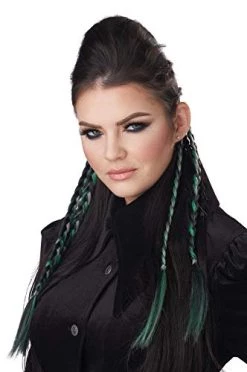 California Costumes Clip-In Braids (Green/Grey), Standard -California Costume Collections Shop 41r5LUZPTXL 1