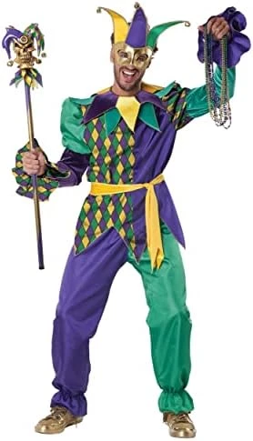 California Costumes Men's Deluxe Mardi Gras Jester 4 California Costumes Men's Deluxe Mardi Gras Jester - Image 2