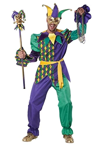 California Costumes Men's Deluxe Mardi Gras Jester 3 California Costumes Men's Deluxe Mardi Gras Jester