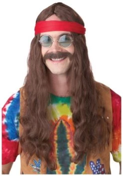 California Costumes Hippie Man Wig And Mustache