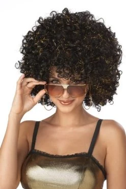 California Costumes Black And Gold Disco Wig