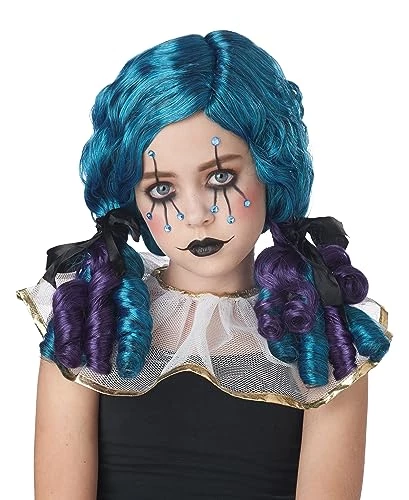 California Costumes Girls Clowny Kid Curls Wig Teal/Purple, One Size 3 California Costumes Girls Clowny Kid Curls Wig Teal/Purple, One Size