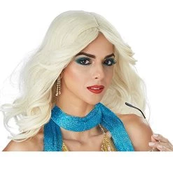 California Costumes Women's Disco Nights Wig, Platinum Blonde, One Size