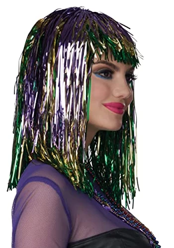 California Costumes Mardi Gras Tinsel Wig Standard 5 California Costumes Mardi Gras Tinsel Wig Standard - Image 3